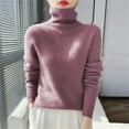 thumbnail image 2 of 2025 Spring Sweater Watermelon Red Sweater Long Sleeves Turtleneck Womens Sweater Solid Color Lightweight Sweater Men's Hoodie(M), 2 of 7