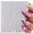 thumbnail image 3 of Pegatinas de uñas de líneas 3D, calcomanías de letras de rayas de Metal de oro rosa plateado, deslizadores de Arte de uñas de Gel curvo, decoración de manicura, 3 of 4