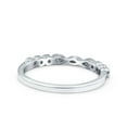 thumbnail image 3 of Half Eternity Ring Wedding Band Marquise Round Pave CZ 925 Sterling Silver Size 6, 3 of 6