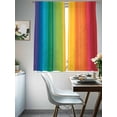 thumbnail image 4 of Rainbow Striped Sheer Curtains 63 Inch Length 2 Panels Set, Colorful Gradients Modern Abstract Art Voile Window Treatment Rod Pocket Curtains Sheers Drapes for Bedroom/Living Room/Kitchen 52x"63"x2, 4 of 7