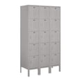 thumbnail image 2 of 12" Wide Five Tier Box Style Standard Metal Locker - 3 Wide - 5 Feet High - 15 Inches Deep - Gray - Unassembled, 2 of 4