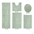thumbnail image 2 of Better Trends Bath Rugs 5 Piece Set 100% Cotton Soft U-Shaped Toilet Mat Water Absorbent Reversible Machine Washable for Bathroom Decor Toilet Base Contour, Lid Cover Dark Sage Lux Collection, 2 of 4