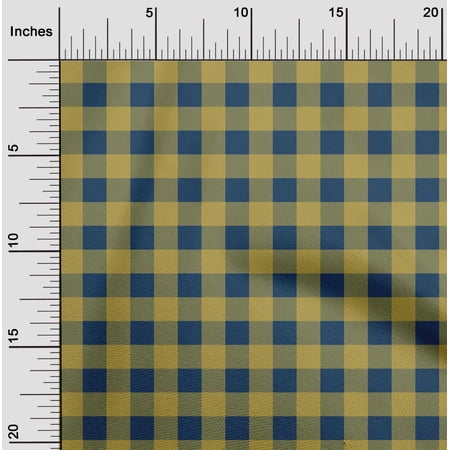 oneOone Cotton Flex Dark Navy Blue Fabric Gingham Check Craft Projects Decor Fabric Printed By The Yard 40 Inch Wide