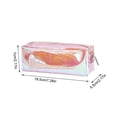 thumbnail image 3 of romoty Holographic Clear Pencil Case, Orange Iridescent Zipper Stationery Pouch Portable Cosmetic Makeup Bag for Desk Office Adults, 3 of 7