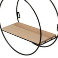 thumbnail image 6 of Decorative Modern Round Accent Floating Shelf Circle Decor Display Wall Mounted Rack with Metal Frame and Pine Wood, 6 of 8