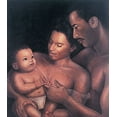 thumbnail image 2 of Unknown 26x29 Gold Ornate Wood Framed with Double Matting Museum Art Print Titled - Black Family, 2 of 4