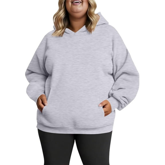 Coorders Women's Hoodies with Long Sleeve, Oversized Sweatshirts Fall Fashion 2025 Pullover Sweaters, Fleece Sweaters Long Sleeve with Pocket ,Gray,Size XXXL