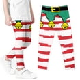 thumbnail image 4 of YUNAFFT Girls Printed Leggings Wearable Outerwear Christmas Print Anti-Slip Waistband Festive Holiday Style, 4 of 5
