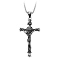 thumbnail image 4 of HOOUN Men's Large Jesus Christ Crucifix Cross Pendant Necklace Christian Jewelry Gift, 4 of 5