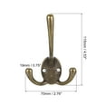 thumbnail image 2 of Wall Hooks, 7 Pack - Zinc Alloy Three Prong Retro Coat Hook for Hanging Towel Clothes Backpack Scarf Hat (Bronze), 2 of 6