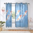 thumbnail image 6 of Wash Koi Pattern Breathable Sheer Curtains 63x52in Soft Light Filtering, UV Protection and Thermal Insulation, 6 of 7