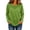 #04 Green, variant on Women's Side Vent Crew Neck Blouse, Long Sleeve Loungewear Top, Relaxed Fit Casual Shirt for Vacation Work Leisure, Coffee Free Size