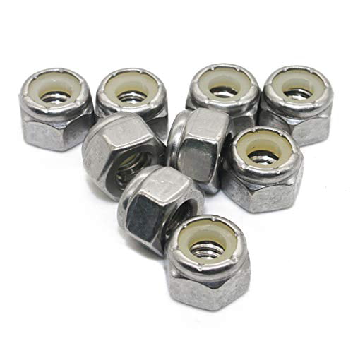 Stainless Steel 3/8-16 Nylon Insert Lock Nut 18/8 304 pack of 10 