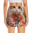 thumbnail image 2 of Lsque Adorable Kitten In Kimono Printed Women's Running Shorts with Liner Pockets,Elastic Quick Dry Workout Athletic Gym Yoga Shorts,Womens High Waist Shorts-Medium, 2 of 9