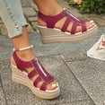 thumbnail image 4 of Wowcloth Women's Straw Woven Platform Sandals – Comfortable One-Strap Slip-On with Wedge Heel for Retro Casual Style, 4 of 9