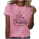 thumbnail image 2 of Fiudx Liquidación de Ahorros de Verano Mujer Verano Ocio Moda Estampado de Flores Cuello Redondo Manga Corta Top/Camisa, 2 of 4