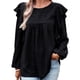 thumbnail image 1 of Ropa de mujer Babydoll Top Blusa de cuello redondo Camisas, Top casual de manga larga con temperamento, S-XL, 1 of 6