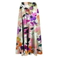 thumbnail image 6 of Nmnitkp Skirts for Women Casual Floral Prints Women's Pleated Skirt Chiffon Elastic Waist A-Line Midi Length Skirt Fashionable Trends Maxi Skirt, 6 of 7