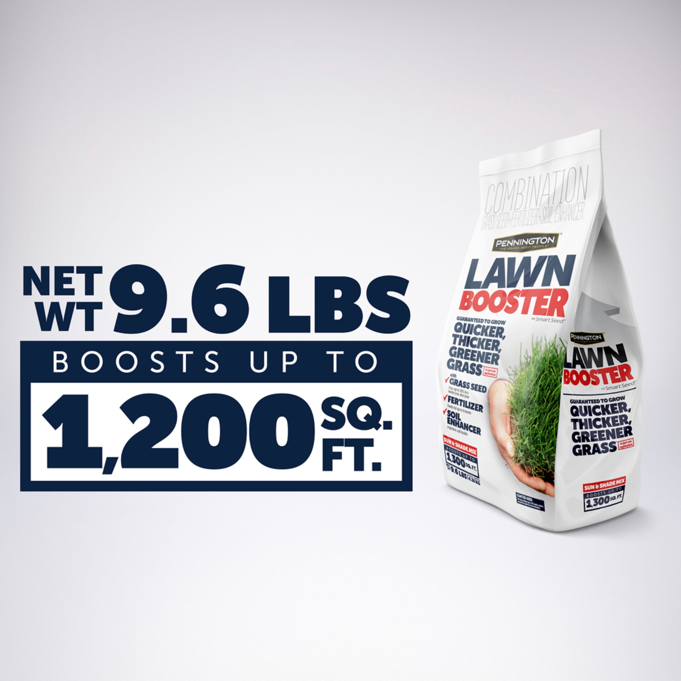 Pennington Lawn Booster Sun & Shade Grass Seed Mix, for Sun to Partial Shade, 9.6 lb. 1 Bag