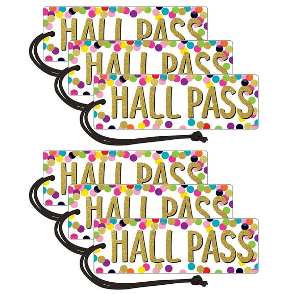Teacher Created Resources Confetti Magnetic Hall Pass, Pack of 6