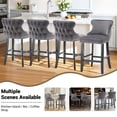 thumbnail image 6 of Bar Stools Set of 2, LegaHome 26" Counter Height Bar Stools with Back Sets of 2, Velvet Upholstered Bar Stool with Button Tufted & Nailhead Trim, Counter Stool for 35-39" Kitchen Island, Gray, 6 of 9