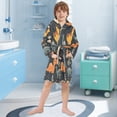 thumbnail image 5 of FORMRS Niños Bathrobe Unisex Hooded Robe Soft Plush Pajamas Sleepwear, Size 10-12T, Cartoon Dinosaur, 5 of 7