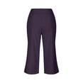 thumbnail image 5 of Women with Pockets Loose Fit Wide Leg Yoga Pants for Flowy Capris Lightweight Casual Cropped Pants, 5 of 10