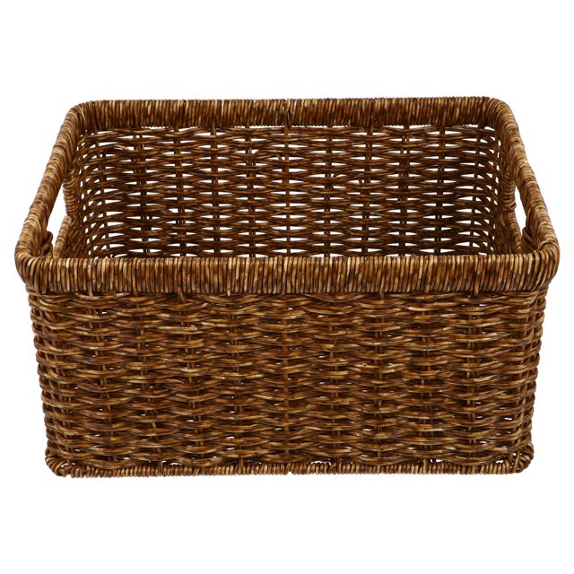 1pc Ménage Imitation Tissage en Rotin Panier de Réception Panier de Réception