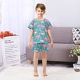 thumbnail image 7 of Flamingo Bow Pattern Summer Pajama Set Soft Cotton Short Sleeve Sleepwear 2PCS Pajama Sets Breathable Lounge Set Size 10Y, 7 of 7