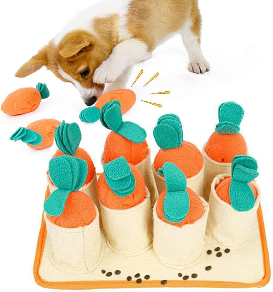 Snuffle Mat for Dog,Plush Squeaky Toy Slow Feeding Mat Durable Dog