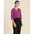 thumbnail image 2 of Moomaya Womens Diagonal Collar Solid Top, Long Sleeves Stylish Formal Top, 2 of 8