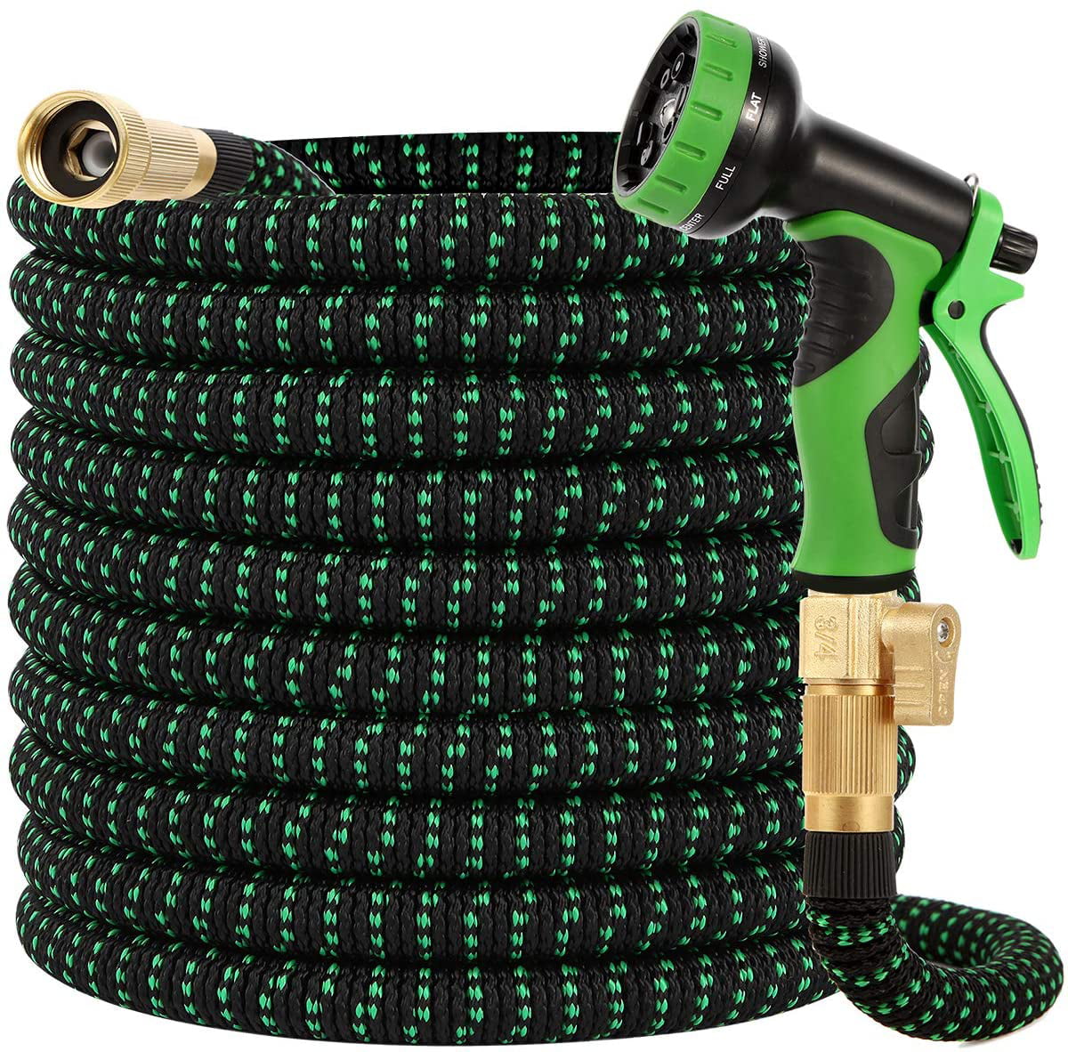 Mayner Flexible Garden Hose Pipe Blue 7 Pattern Water Hose Nozzle Idea for All Your Watering Needs 100 FT 30m Expandable Garden Watering Hose with Superior Strength 3750D Fabric 3-Layers Latex 