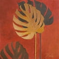 thumbnail image 2 of Pinto, Patricia 20x20 Gold Ornate Wood Framed with Double Matting Museum Art Print Titled - My Fashion Leaves on Red I, 2 of 4