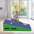 thumbnail image 2 of WYDK Gymnastics Mat 34”X24”X14” Incline Tumbling Mats for Home Gym, Folding Exercise Mat Cheese Wedge Mat with Non-Slip PVC Surface & Handles for Kid Adults Workout,Blue, 2 of 8