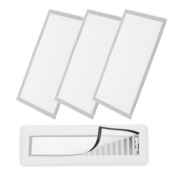 Uxcell 4Pcs Magnetic Floor Vent Covers, Floor Register Cover Mesh Air Vent Screen Filters, Great for Home (White, 10-Inch x 6-Inch)