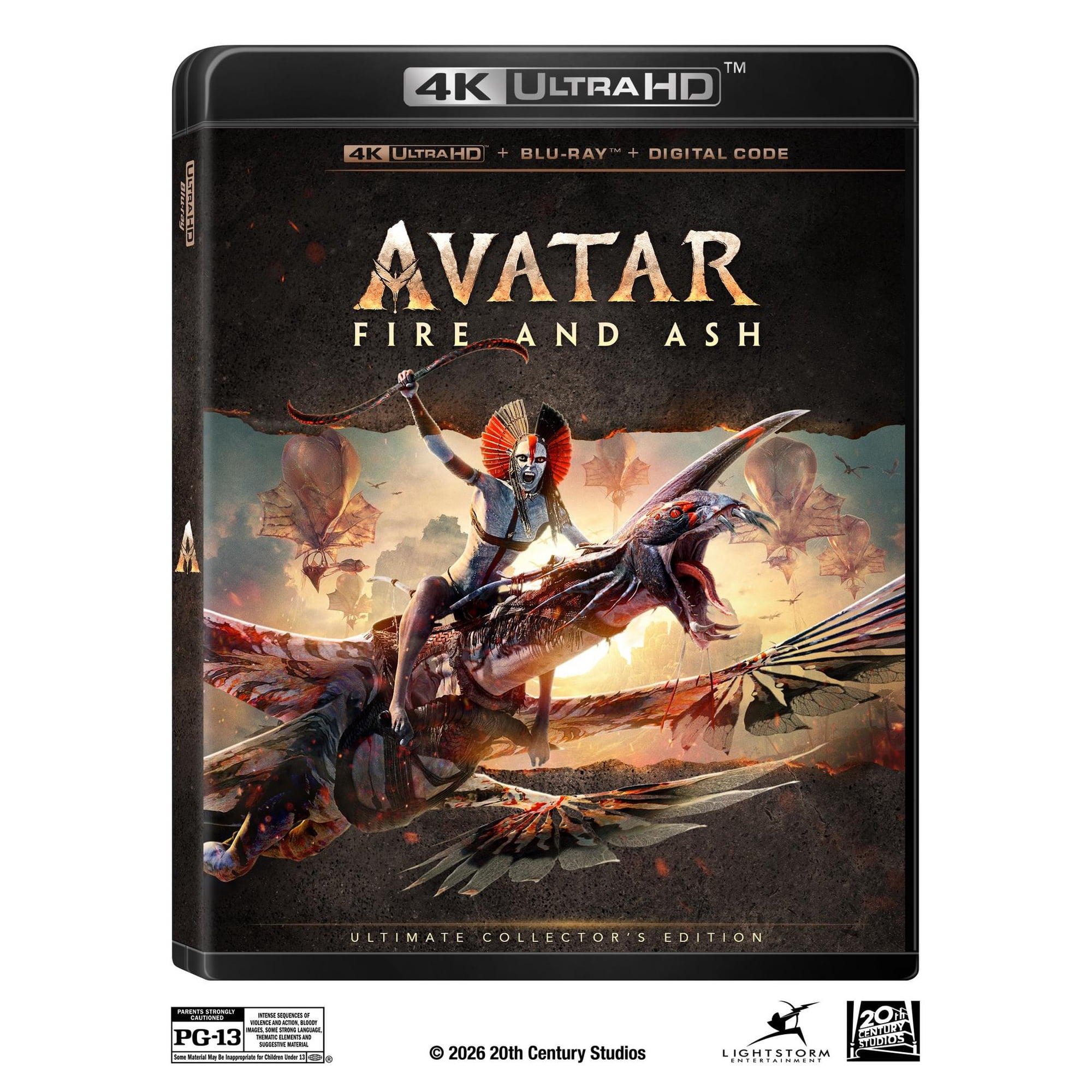 Avatar: Fire And Ash (4K Ultra HD + Blu-ray + Digital Copy) w/ Bonus Disc, 20th Century Studios, Action & Adventure, Fantasy, Sci-Fi