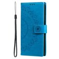 thumbnail image 5 of Wallet Case Compatible with Samsung Galaxy S24 Ultra PU Leather, Mandala Flower Floral Embossed Stand Feature with Wrist Strap and 3-Slots ID & Credit Cards Pocket Magnetic Clasps - Blue, 5 of 7