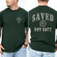 thumbnail image 3 of Saved Not Soft Double Sided Christian T-Shirt – Faith-Based Streetwear with Cross Graphic, Religious Jesus tee, Motivational Bible Verse Shirt for Men and Women, 3 of 7