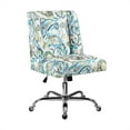 thumbnail image 1 of Linon Draper Paisley Upholstered Swivel Office Chair in Blue, 1 of 10
