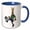 Blue/White, variant on 3drose, Cute Funny Llama Playing Soccer Action Cartoon, 15oz Mug