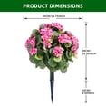thumbnail image 3 of Set of 2 Artificial Topiary Ball Trees with Metal Stakes, 21.6" UV-Resistant PE Fake Plants with Begonia Flowers for Indoor/Outdoor Decor,Pink C108, 3 of 3