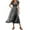 Black, variant on Taylonsss Womens Summer Dress V Neck Short Sleeve Flowy Print Midi Dresses Beach Vacation Outfit