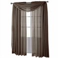 thumbnail image 2 of Solid Abri Rod Pocket, 50-Inch Wide x 63-Inch Long Crushed Sheer Curtain Panel, Chocolate, 2 of 4