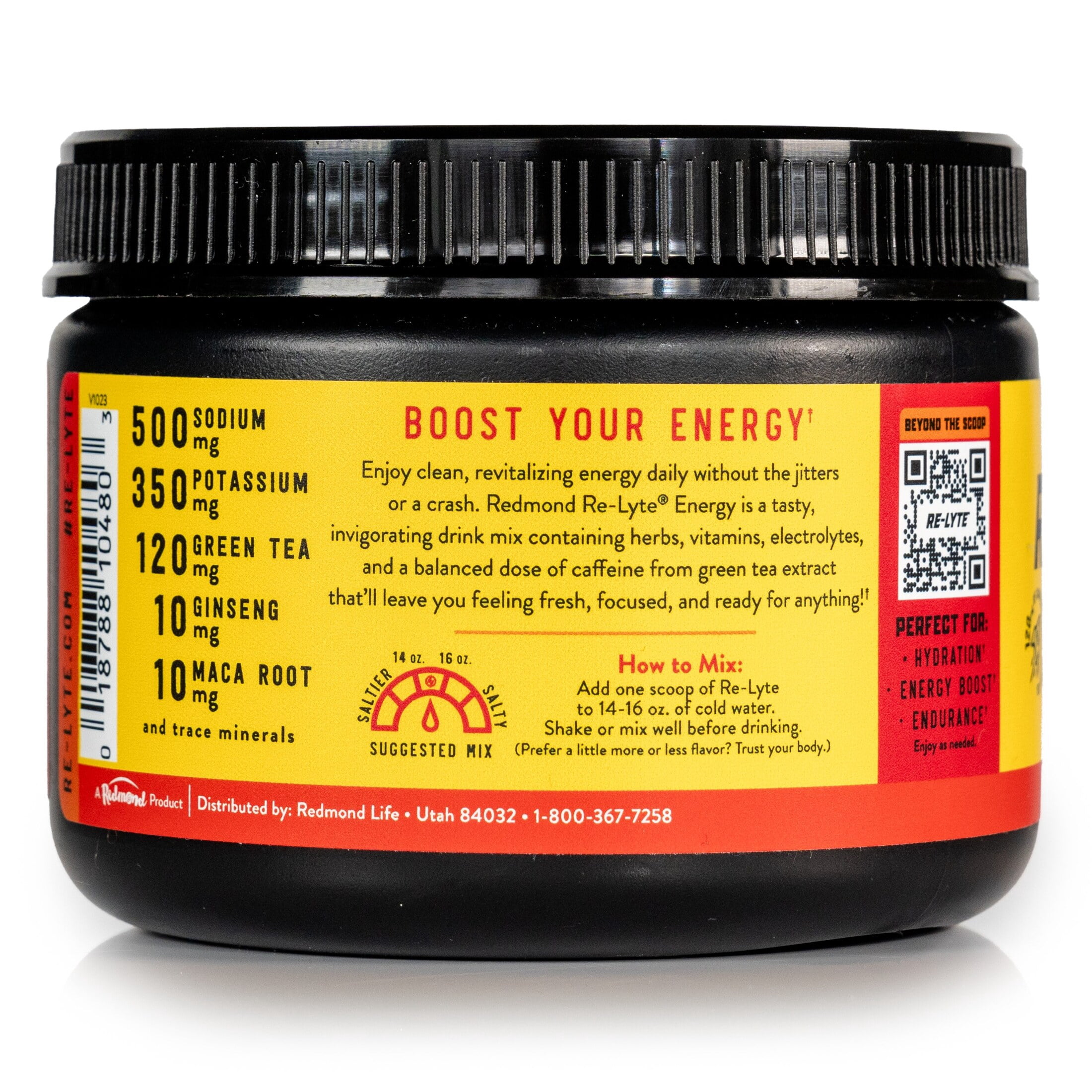 Redmond Re-Lyte® Energy Electrolyte Mix (Raspberry Mango) 9.42 oz Jar