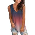 thumbnail image 1 of Playeras,Blusas y Tops,Ropa para Mujer Camisetas Sin Mangas Para Adolescentes Camiseta de verano para mujer Camiseta sin mangas con estampado degradado Camiseta sin mangas con cuello en V (Grey, S), 1 of 5