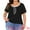Black, variant on DARING DIVA Women's Plus Square Neck Short Sleeve Trendy Top 1X Black