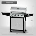 thumbnail image 2 of MASTER COOK Propane Grill, BBQ 4-Burner Cabinet Style Grill Propane with Side Burner, Stainless Steel, 2 of 7
