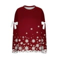 thumbnail image 6 of Women's Christmas Oversized Sweatshirt - Bow Accent Snowflake Star Pocket Hoodie, Festive Drawstring Pullover for Holiday Parties/Daily Wear, 6 of 6