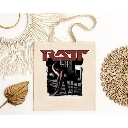 vintage Vtg Ratt Invasion Of Your Privacy Tote Bag Music Band Tote Bag Cotton All -TH18569