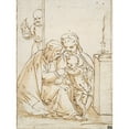 thumbnail image 2 of Giovanni Battista Paggi 15x18 Gold Ornate Wood Frame and Double Matted Museum Art Print Titled - The Holy Family with Saint&nbsp;Anne (16th&nbsp;Century), 2 of 4